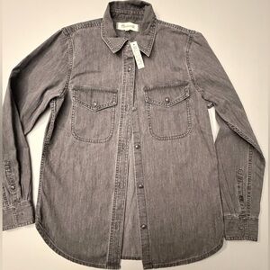 Madewell Denim black Washed  Button Down Shirt‎ Size XXS